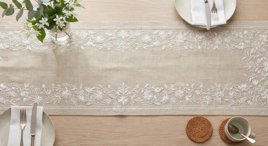 Embroidered Table Runner — alternate view