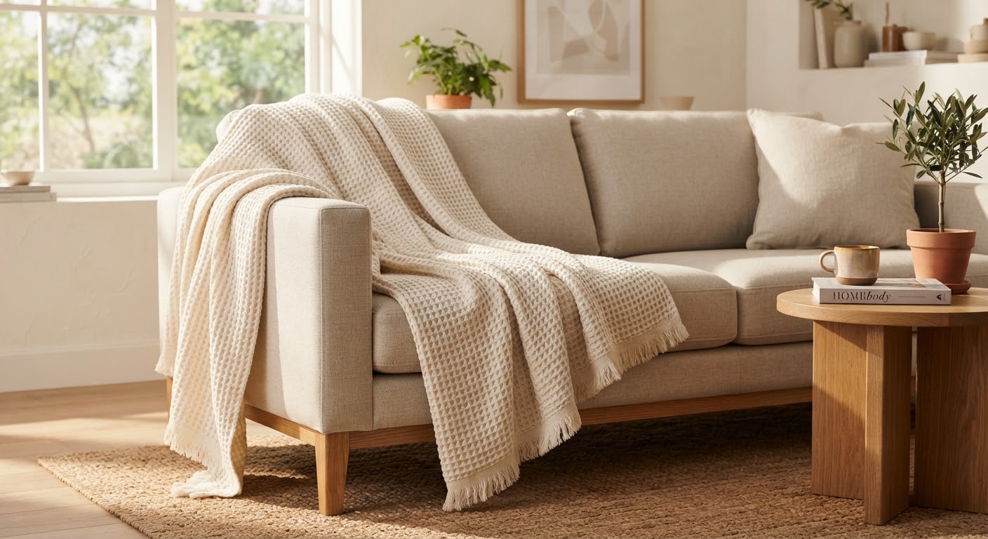Waffle Throw Blanket — One Size Throw Blanket